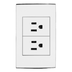 Toma Doble Con Tierra, 15A   125V,</br>KOB R7228WS