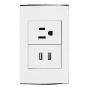 Toma con Tierra+  Doble Usb, 2.1A/5V   15A/125V,</br>KOB R7230WS