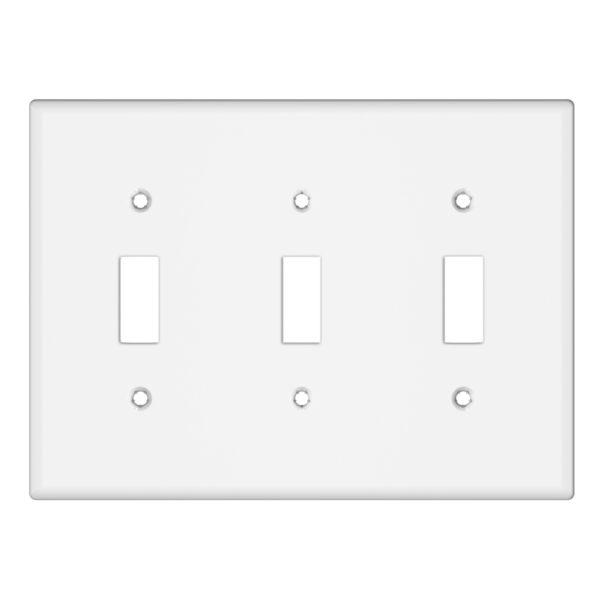 Morris 81033 Lexan Wall Plate for Toggle Switch 3 Gang Almond Morris Products 