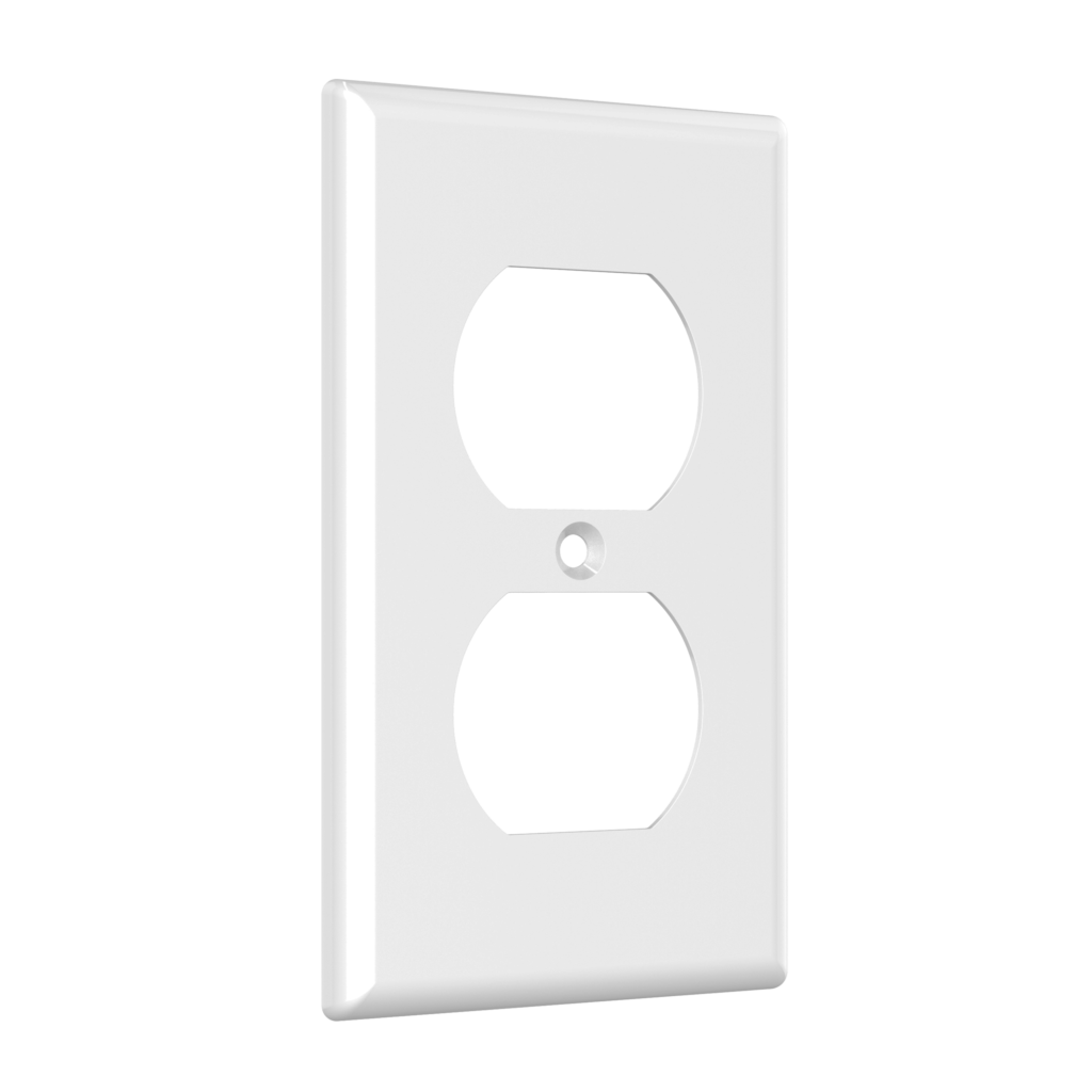 TNP 1-Gang Duplex Receptacle Wall Plate – 6-Pack, Standard Size, White, Smooth Finish, ABS Plastic, Heat-Resistant