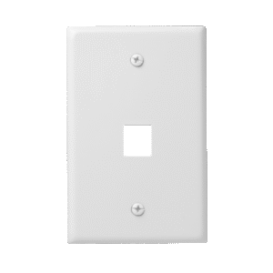1-Gang 1-Port Multimedia Wall Plate, Mid-Size, Polycarbonate Thermoplastic