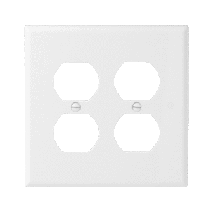 2-Gang Duplex Receptacle Wall Plate, Mid-Size, Polycarbonate Thermoplastic