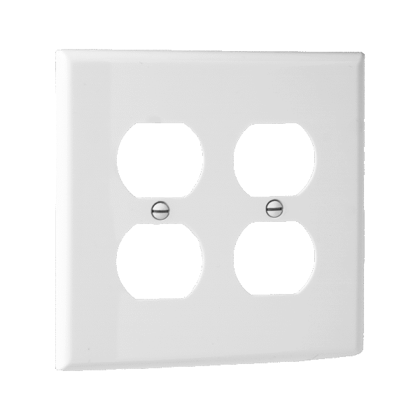 2-Gang Duplex Receptacle Wall Plate, Mid-Size, Polycarbonate Thermoplastic - Image 2