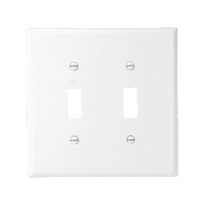 2-Gang Toggle Switch Wall Plate, Mid-Size, Polycarbonate Thermoplastic