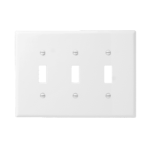 3-Gang Toggle Switch Wall Plate, Mid-Size, Polycarbonate Thermoplastic