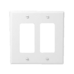 2-Gang Decorator Wall Plate, Mid-Size, Polycarbonate Thermoplastic