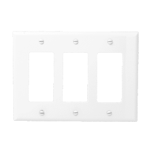 3-Gang Decorator Wall Plate, Mid-Size, Polycarbonate Thermoplastic