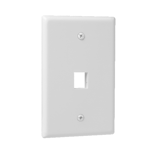 1-Gang 1-Port Multimedia Wall Plate, Mid-Size, Polycarbonate Thermoplastic - Image 2