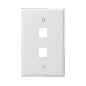 1-Gang 2-Port Multimedia Wall Plate, Mid-Size, Polycarbonate Thermoplastic