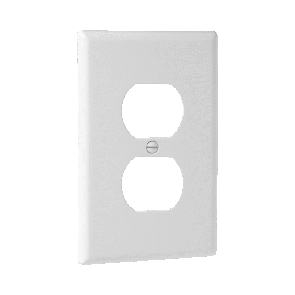 1-Gang Duplex Receptacle Wall Plate, Mid-Size, Polycarbonate Thermoplastic - Image 2