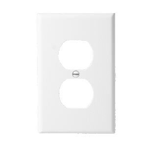 1-Gang Duplex Receptacle Wall Plate, Mid-Size, Polycarbonate Thermoplastic