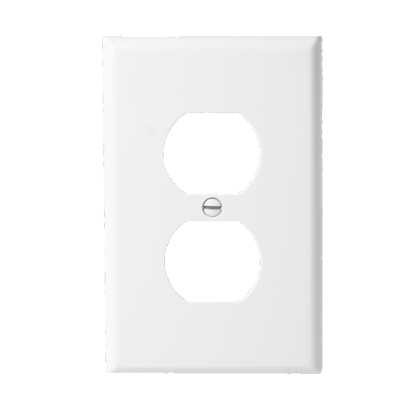 1-Gang Duplex Receptacle Wall Plate, Mid-Size, Polycarbonate Thermoplastic