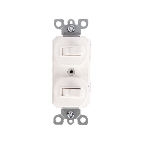 15A Dual Toggle Switches, Single-Pole/Single-Pole