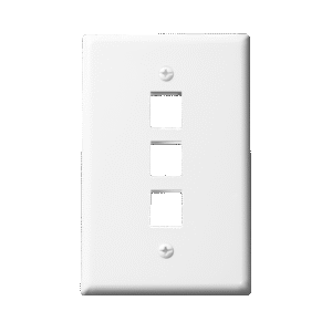 1-Gang 3-Port Multimedia Wall Plate, Mid-Size, Polycarbonate Thermoplastic