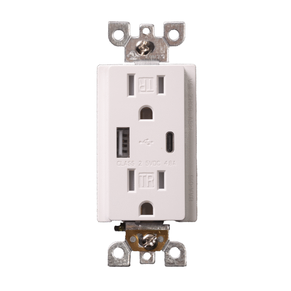 15A Type A/C USB Charger Receptacle Tamper Resistant