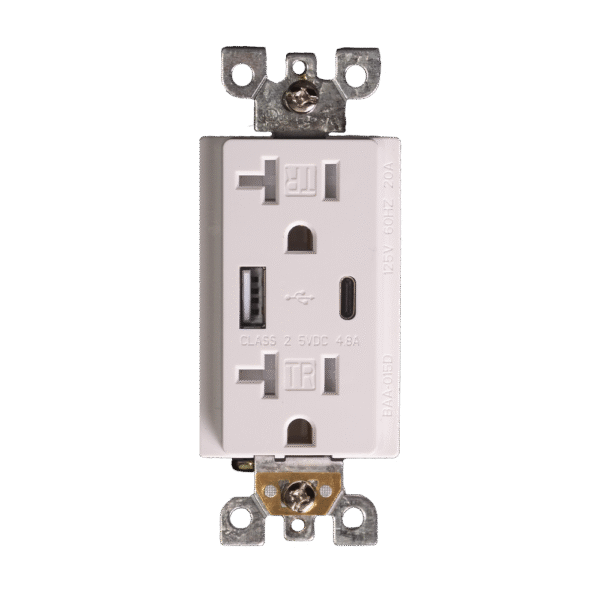 20A Type A/C USB Charger Receptacle Tamper Resistant